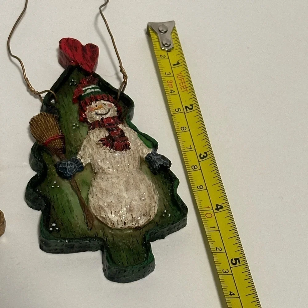 A Collection of 5 Snowman Christmas Tree Ornaments